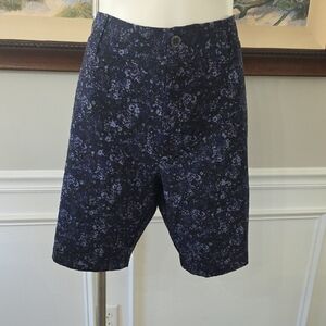Under Armour Navy and Light Blue Floral Flat-Front Shorts